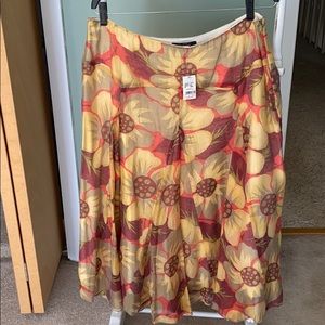 Cotton sunflower a-line pleated flowered skirt